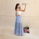White & Blue Misha Outfit - Top & Skirt