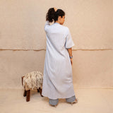 White and Blue Nadia Cape