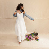 White Viola Outfit - Dress & Pants