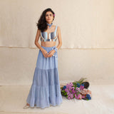 Blue Frost Milena Outfit - Jacket, Blouse & Skirt