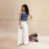 Indigo and White Ziba Outfit - Jacket, Corset & Pants