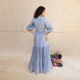 Blue Frost Xenia Outfit - Knotted Top, Short Top & Skirt