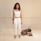 White Alexandra Pants