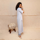 White and Blue Nadia Cape