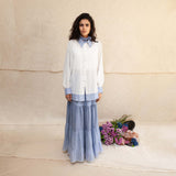 White & Blue Kirill Outfit - Shirt & Skirt