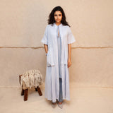 White and Blue Nadia Cape