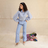 Blue Frost Magdalena Top