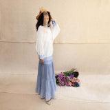 White & Blue Kirill Outfit - Shirt & Skirt
