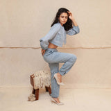 Sky Blue Esther Outfit - Jacket, Top & Pants