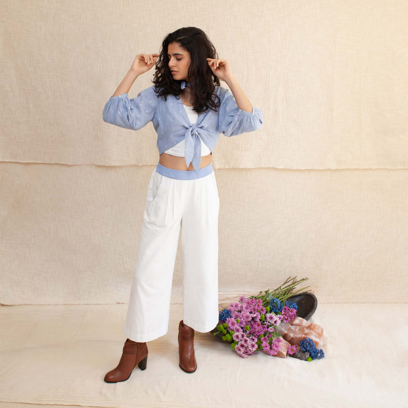 Blue Frost Marina Outfit - Knotted Top and Pants