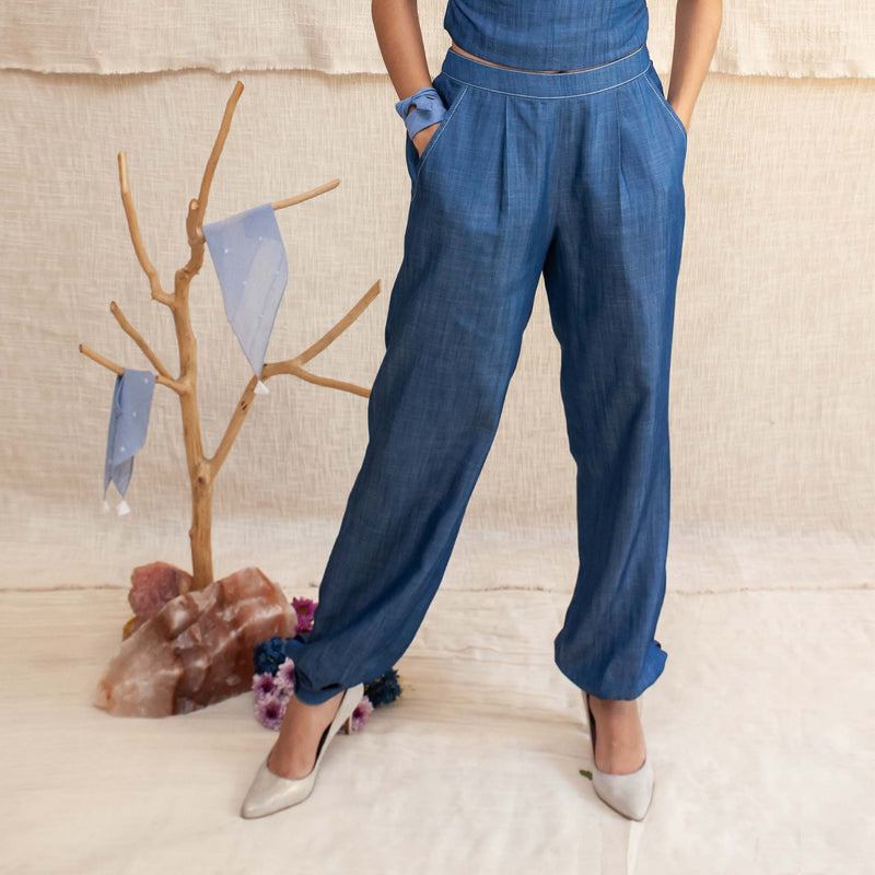 Blue Linet Outfit - Cape, Blouse & Pants